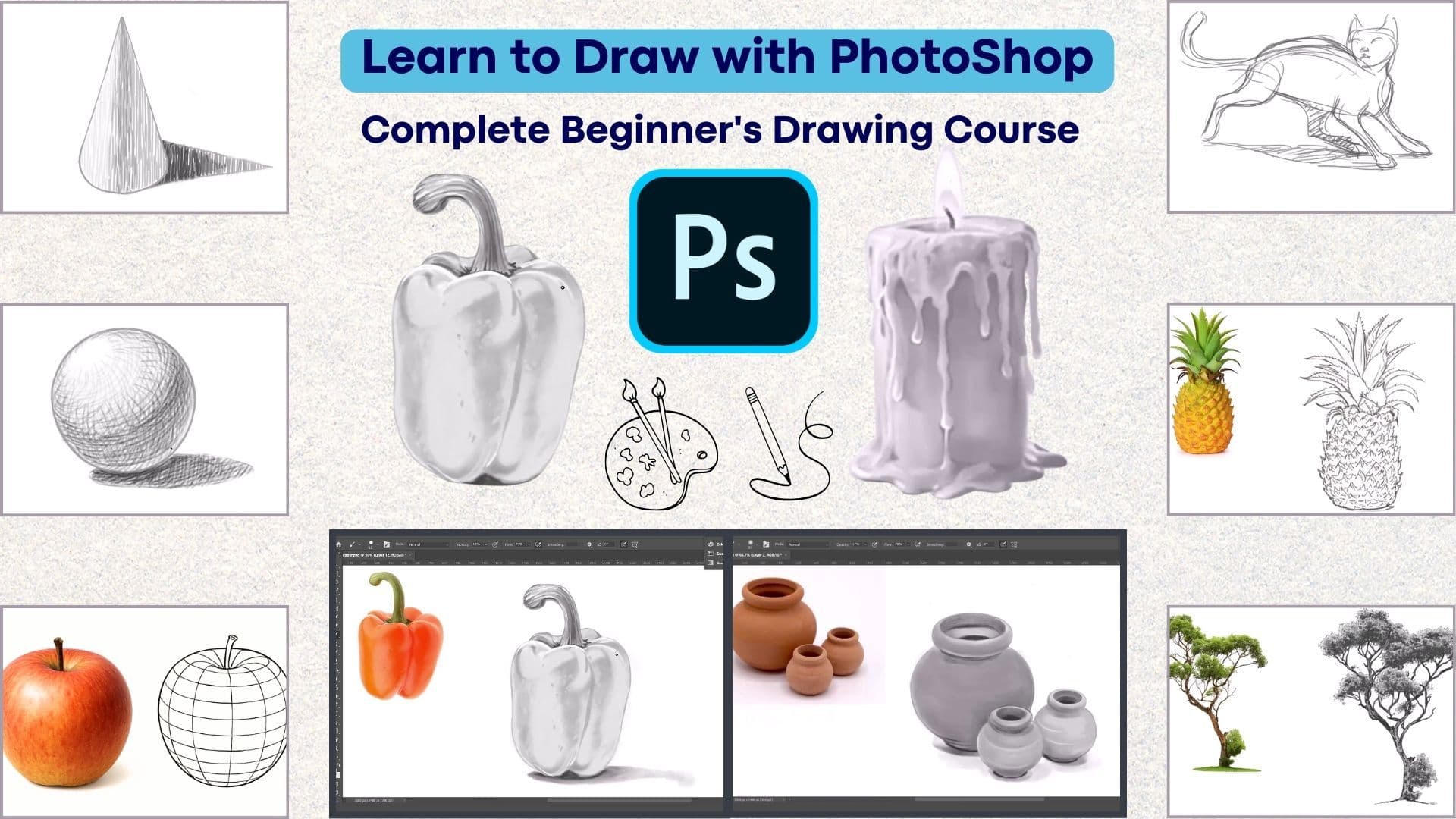 Complete Drawing Course Learn to Draw with Photoshop - Complete Drawing Course